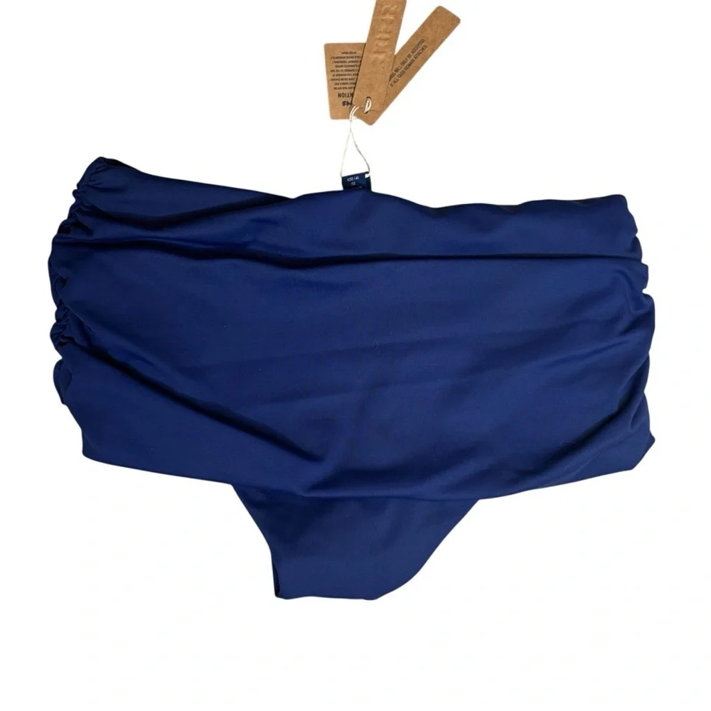 NWT SKIMS Navy Blue Sculping Swim Bottom Fold Over Swimwear Size XS